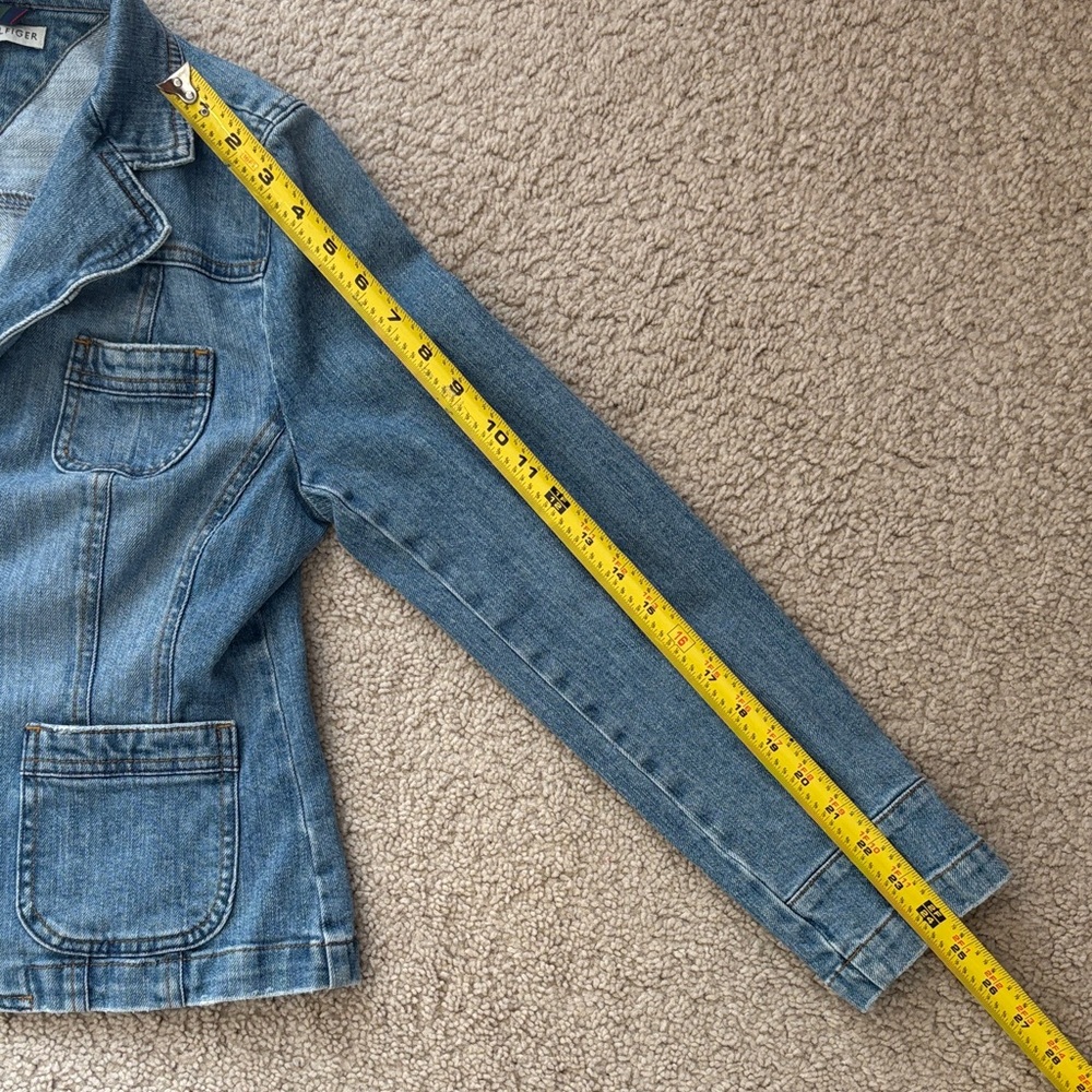 Tommy Hilfiger Women's Light Blue Denim Blazer Jacket - Picture 6 of 6